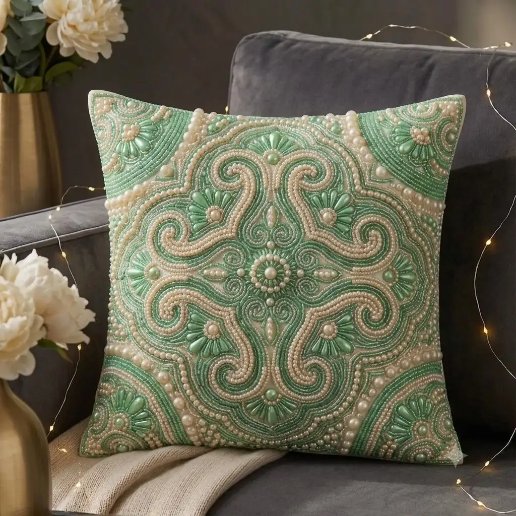 Zari Hand Work Cushion