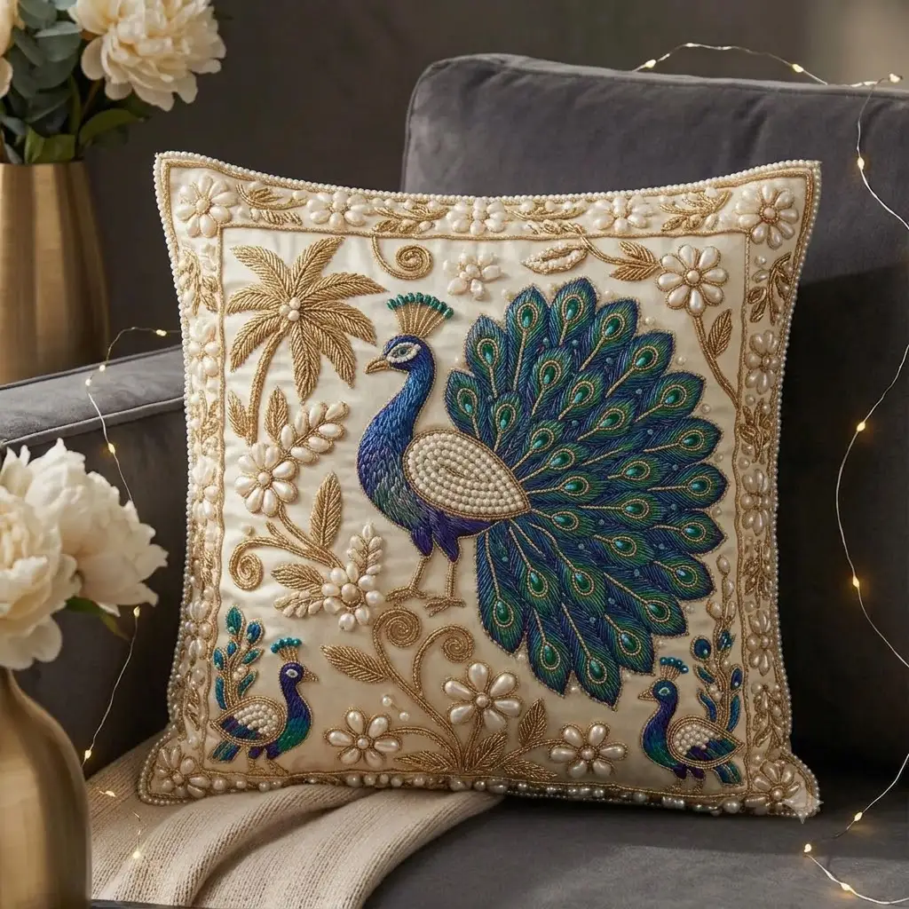 Zari Work Cushion
