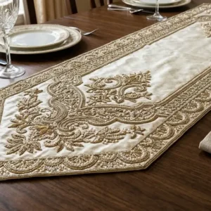 Royal Zari Handwork Table Runner