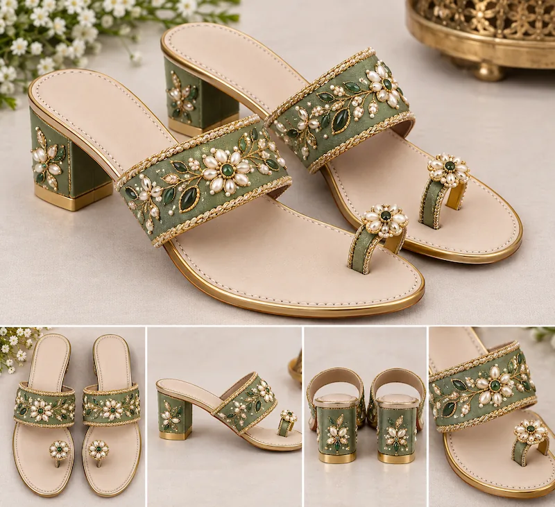 Ladies Footwear Zari Work