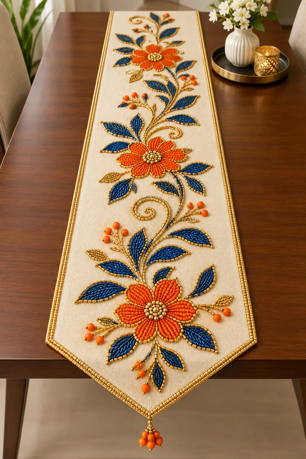 Runner Zari Hand Work